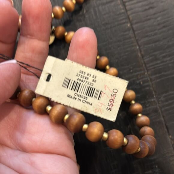 NWT Talbots Wood Bead Long Boho Necklace​ - Picture 3 of 5